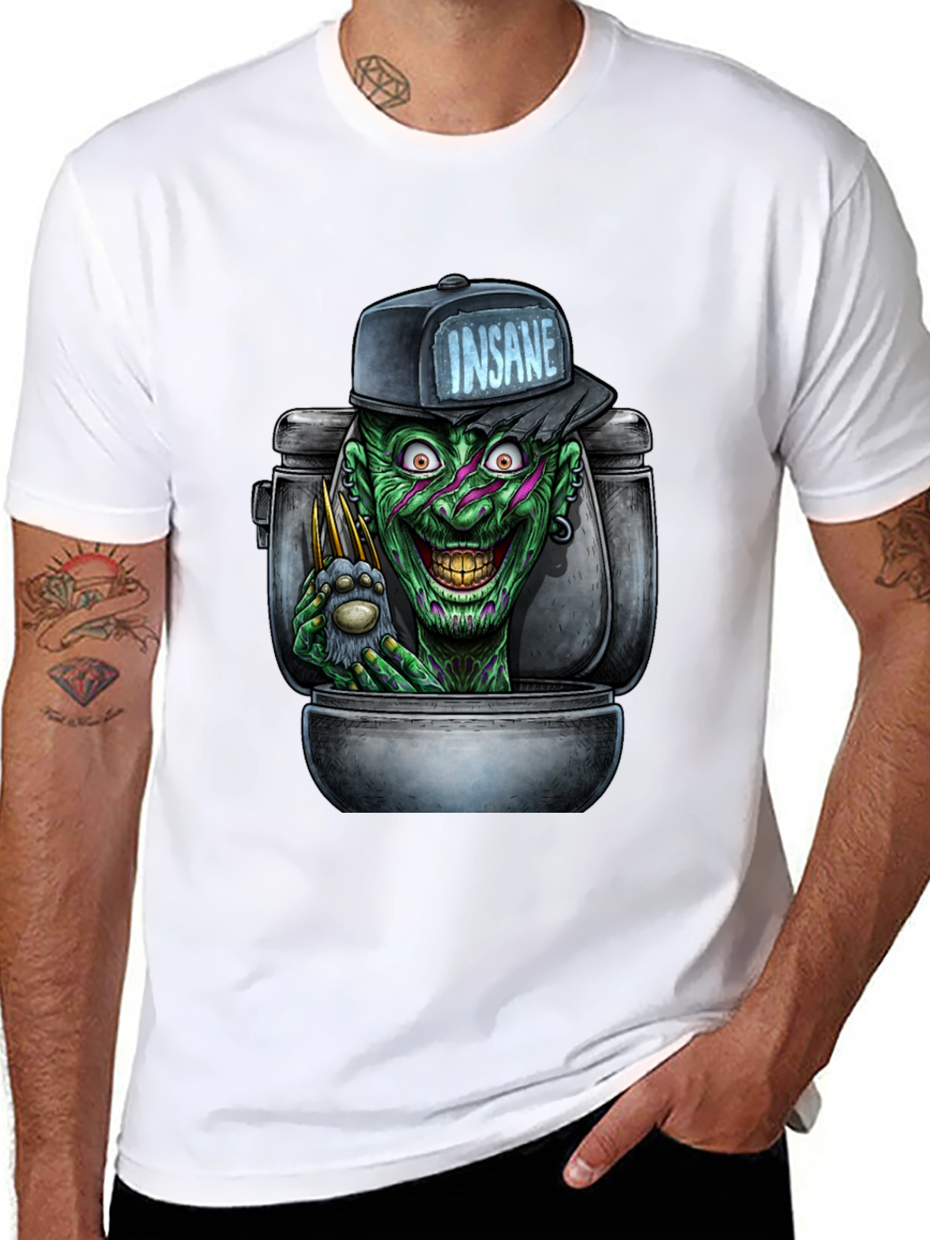 Insane Clown Toilet Monster Graphic T-Shirt