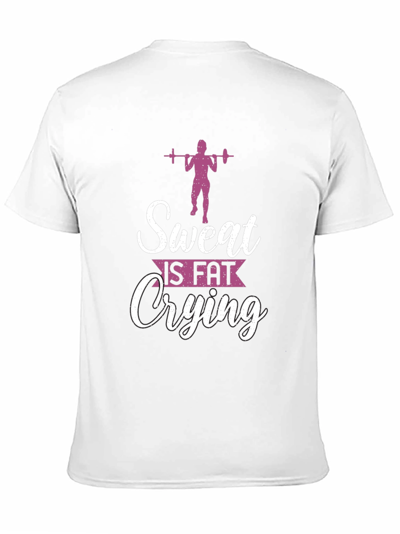 Sweat Is Fat Crying Mens Black Graphic Tee