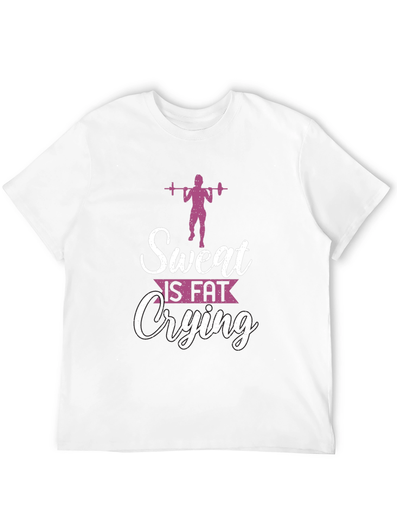 Sweat Is Fat Crying Mens Black Graphic Tee