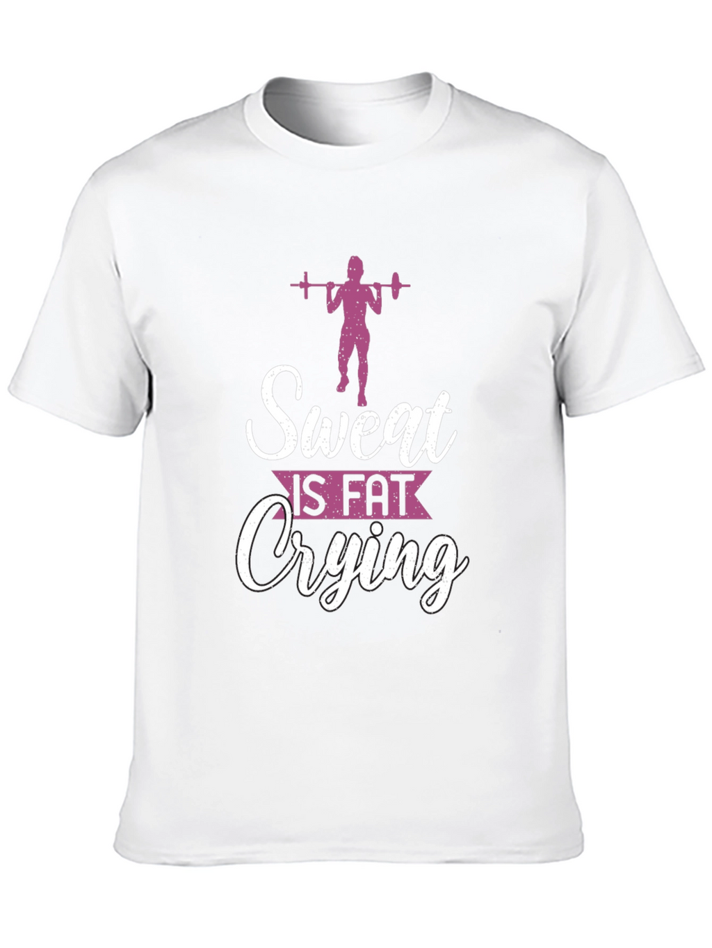 Sweat Is Fat Crying Mens Black Graphic Tee