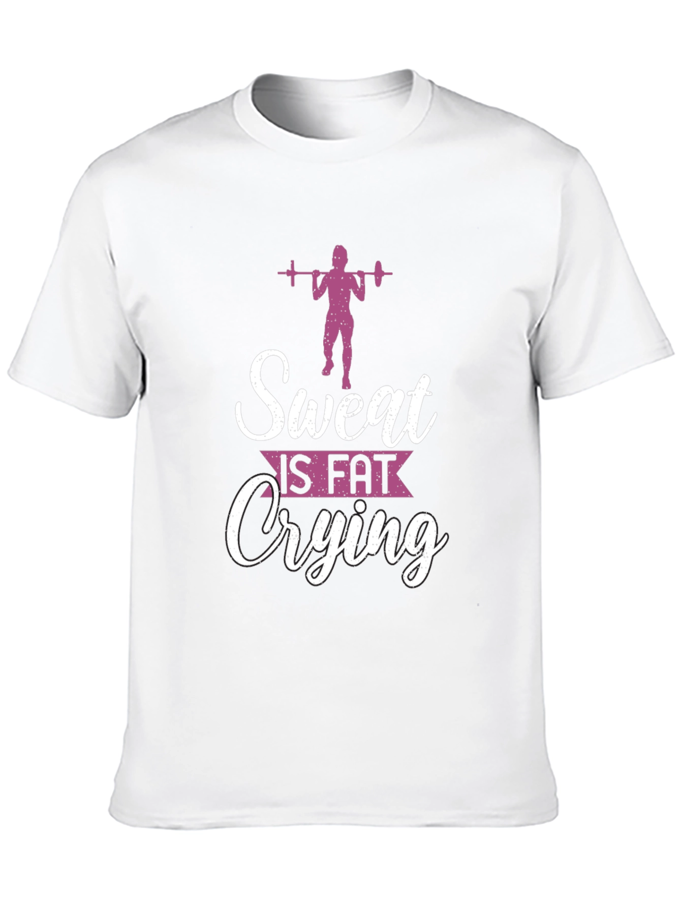 Sweat Is Fat Crying Mens Black Graphic Tee
