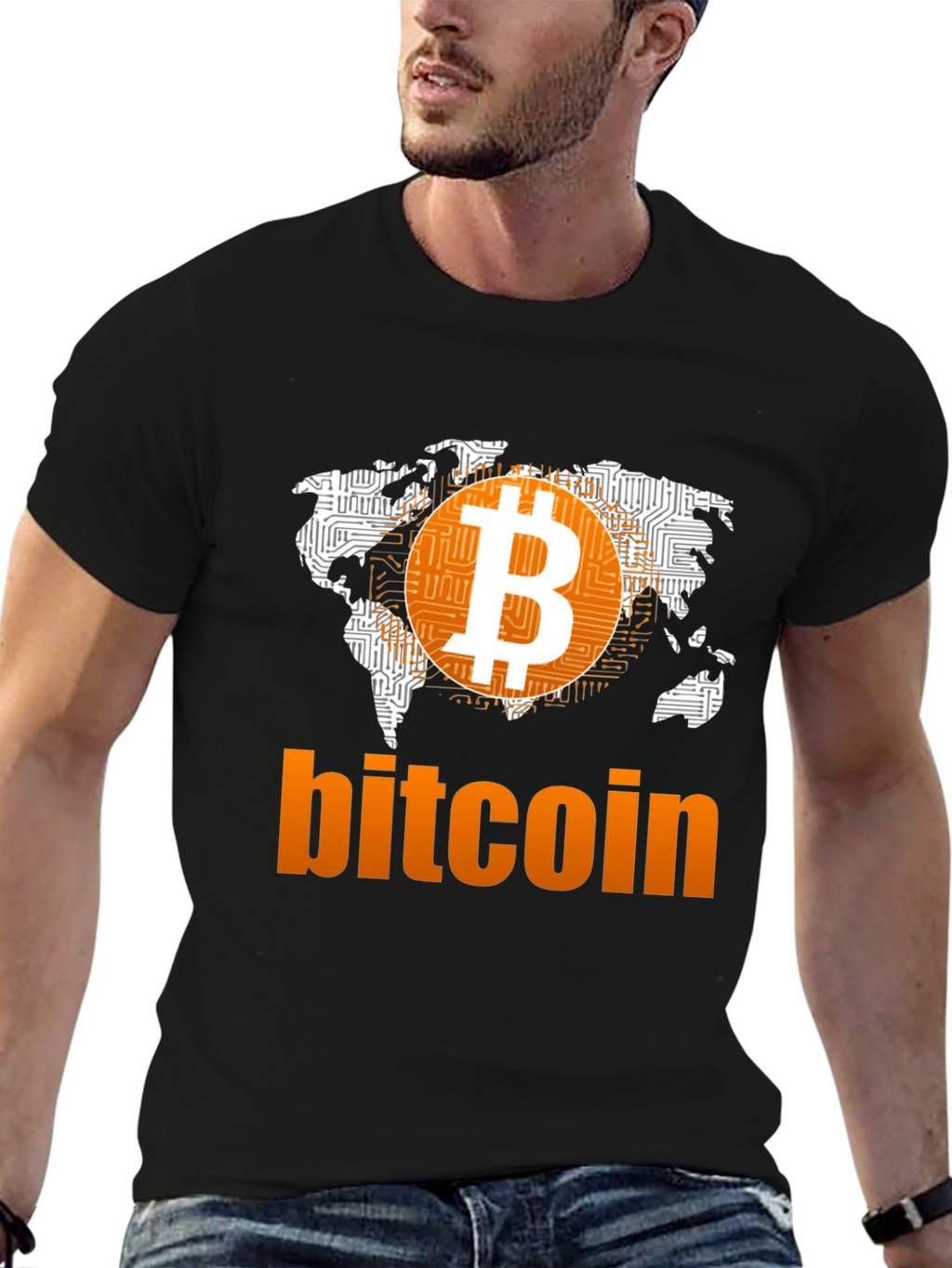 Bitcoin World Map Graphic T-Shirt
