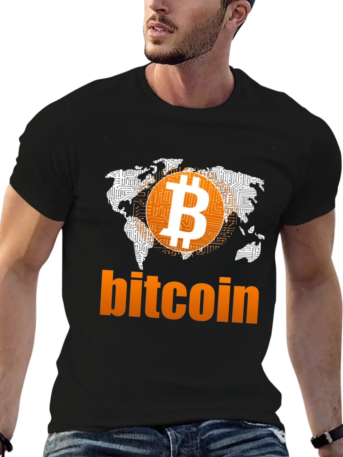 Bitcoin World Map Graphic T-Shirt