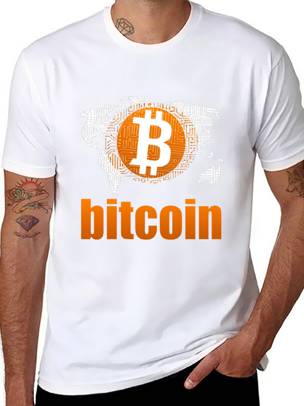 Bitcoin World Map Graphic T-Shirt