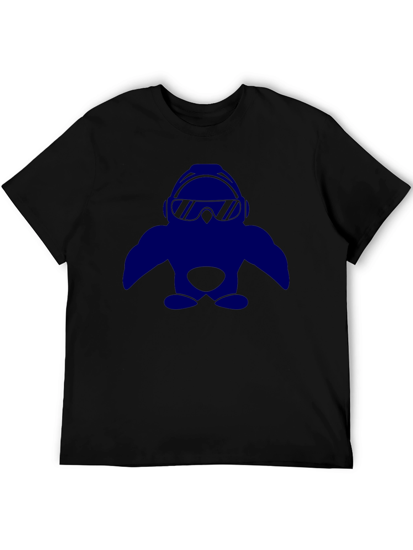 Cool Penguin Graphic Tee - Black
