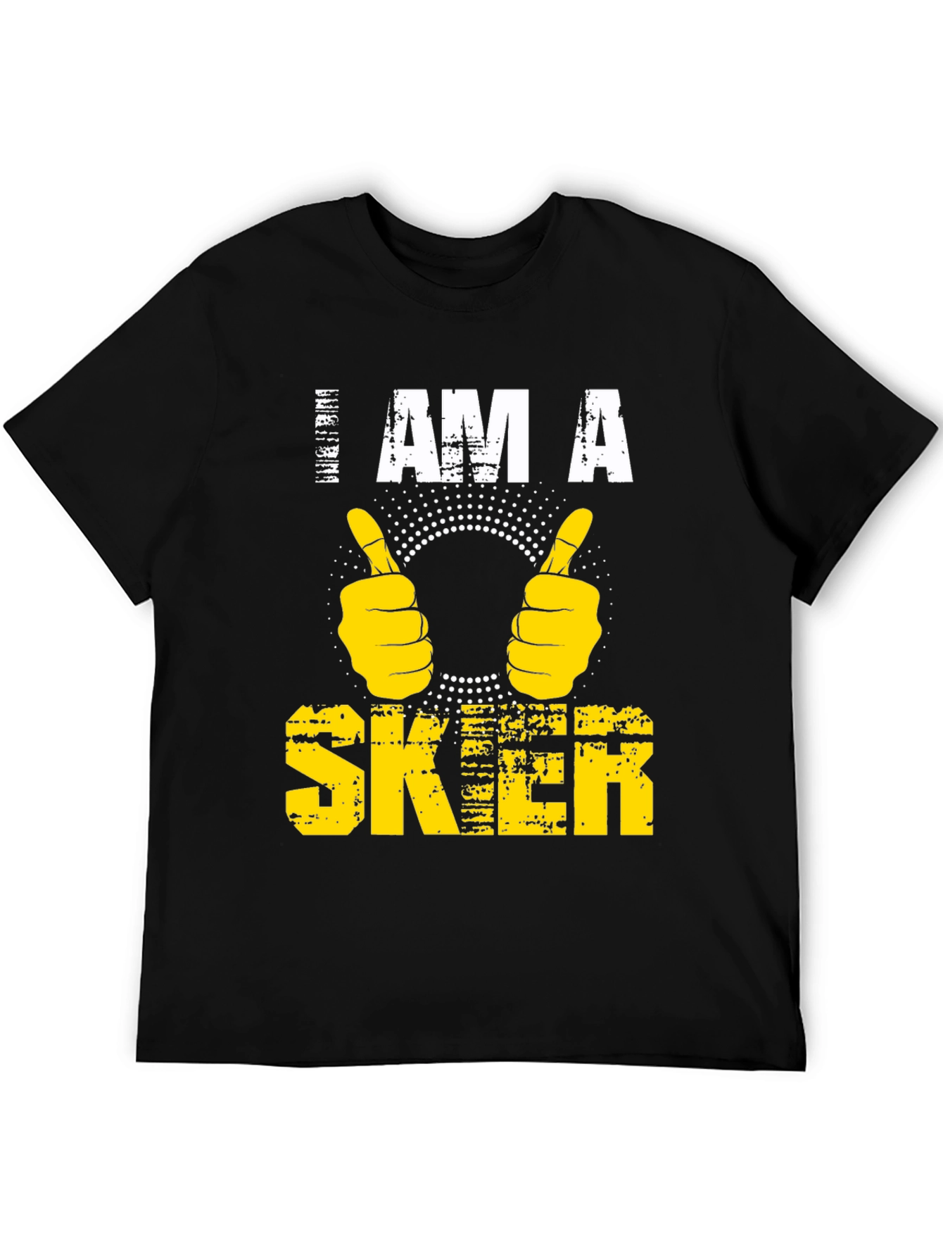 I AM A SKIER Graphic Tee - Black Cotton T-Shirt