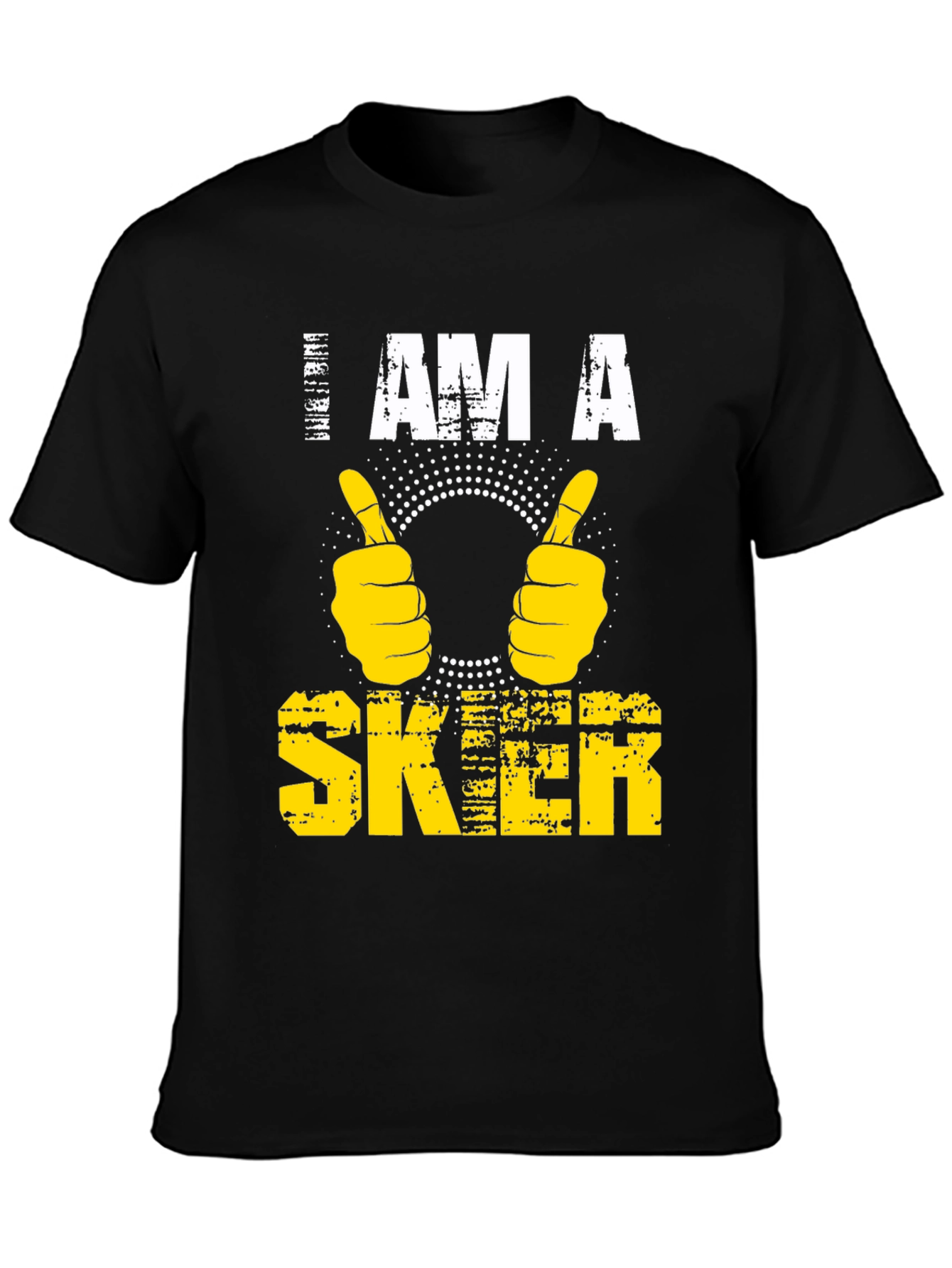 I AM A SKIER Graphic Tee - Black Cotton T-Shirt