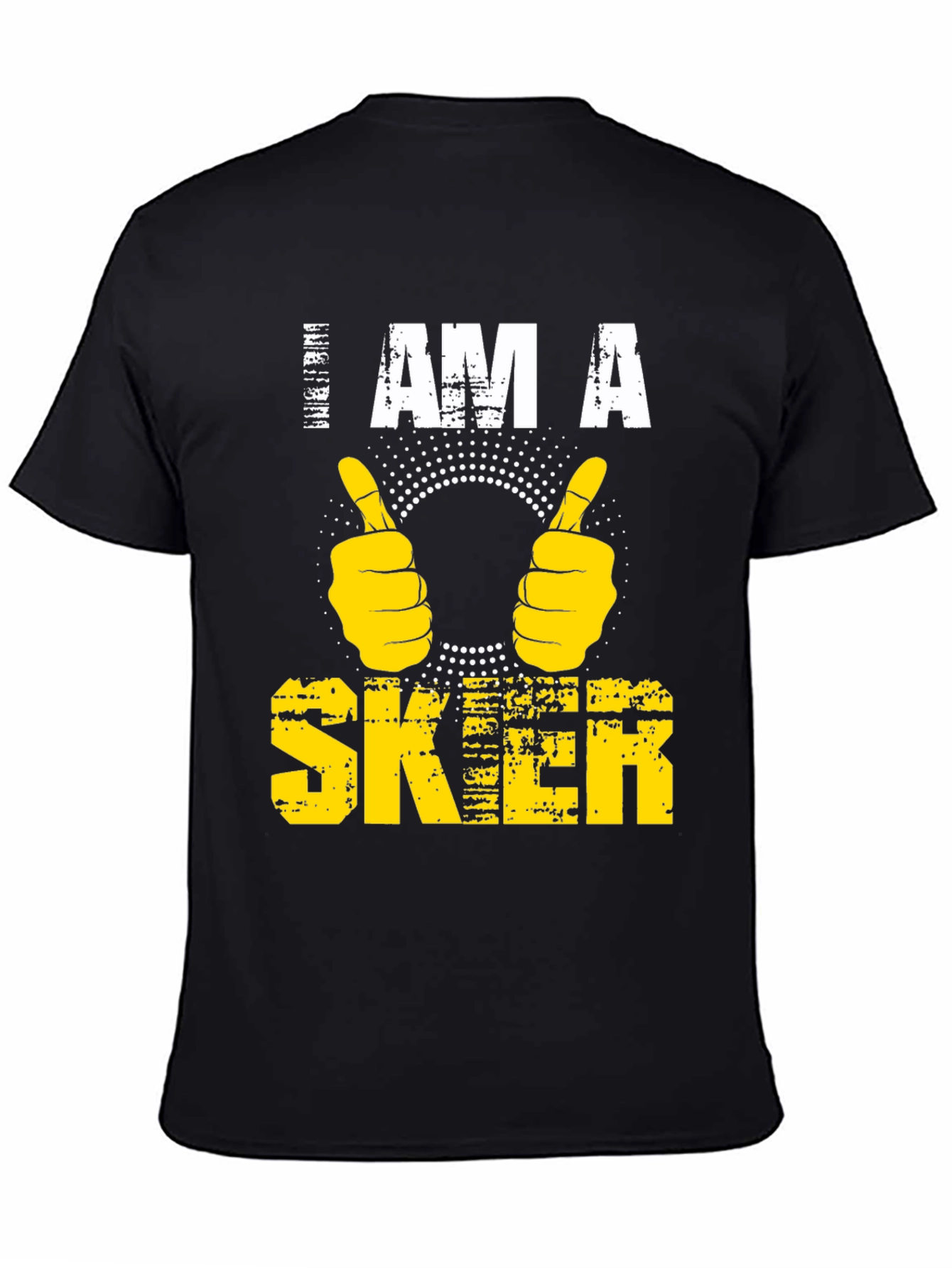I AM A SKIER Graphic Tee - Black Cotton T-Shirt