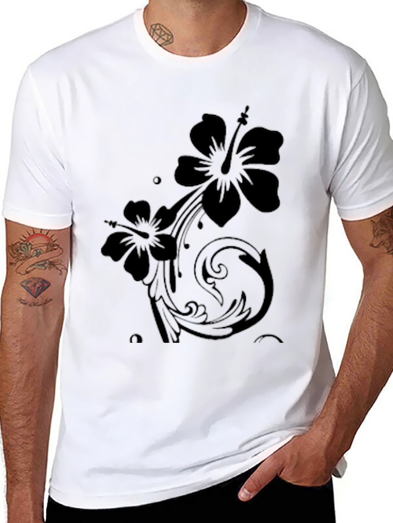 Black Floral Graphic T-Shirt