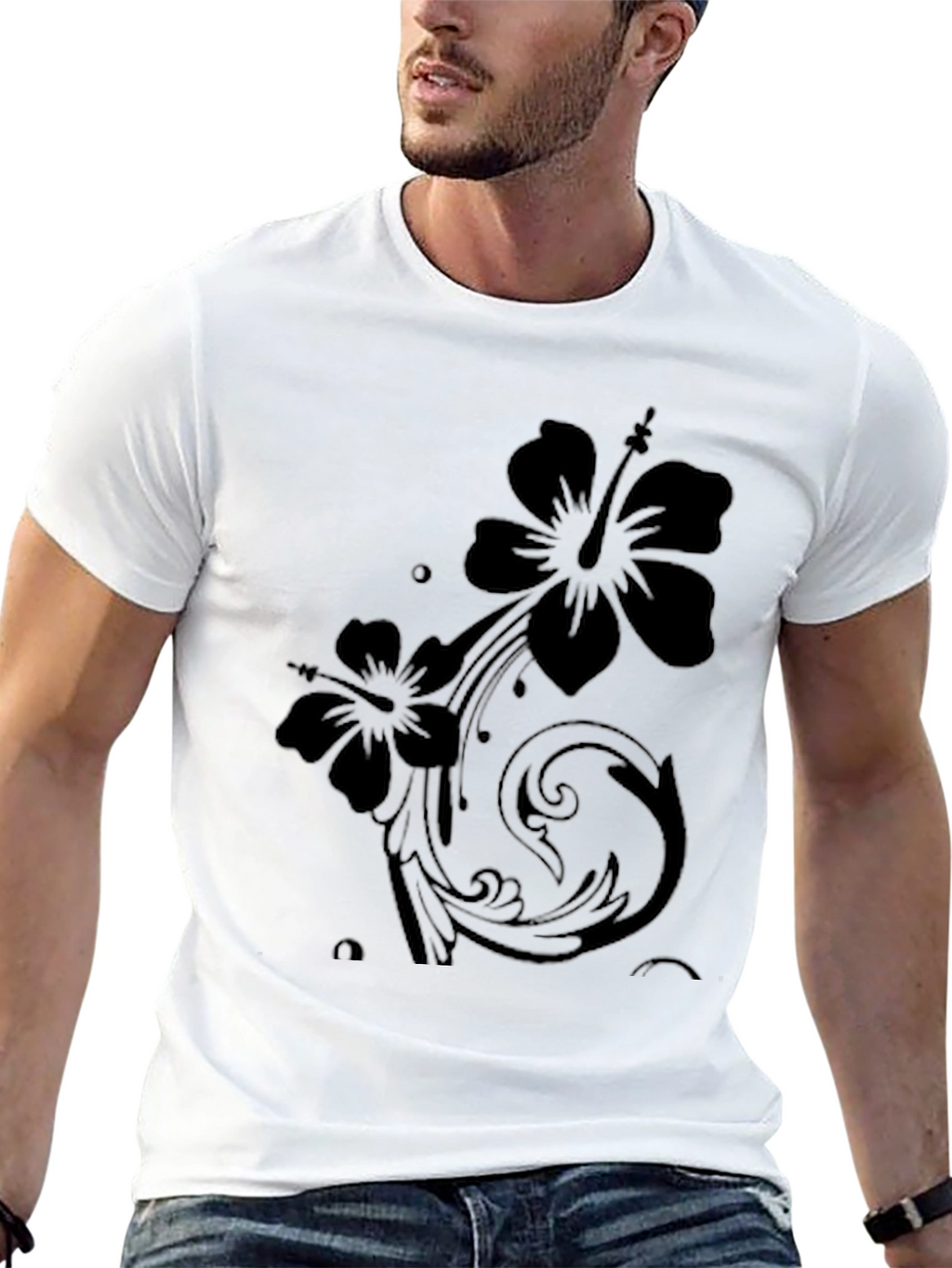 Black Floral Graphic T-Shirt
