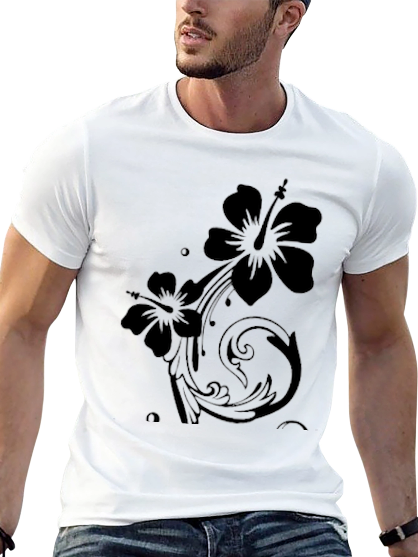 Black Floral Graphic T-Shirt