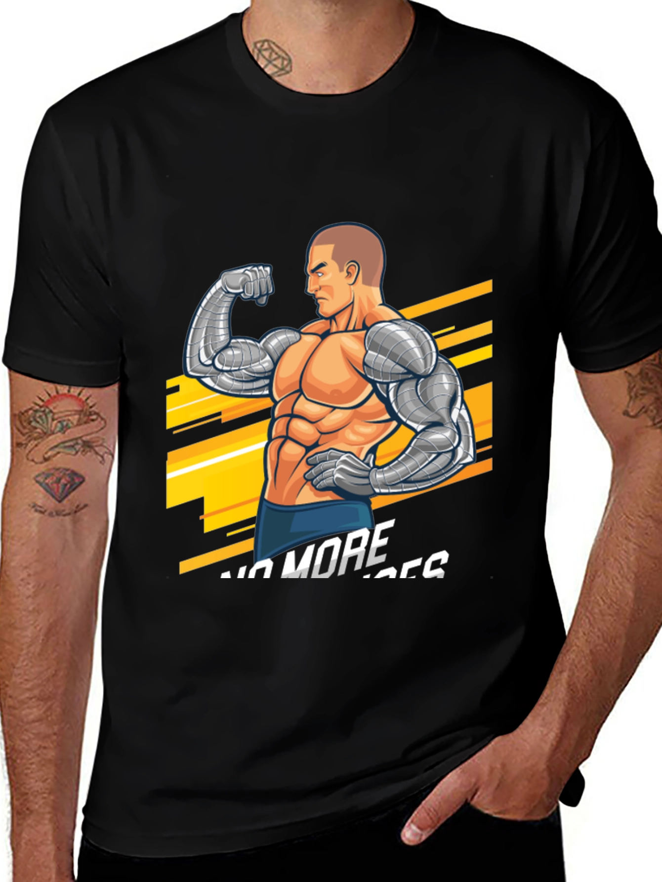 Cyber Muscle Black T-Shirt