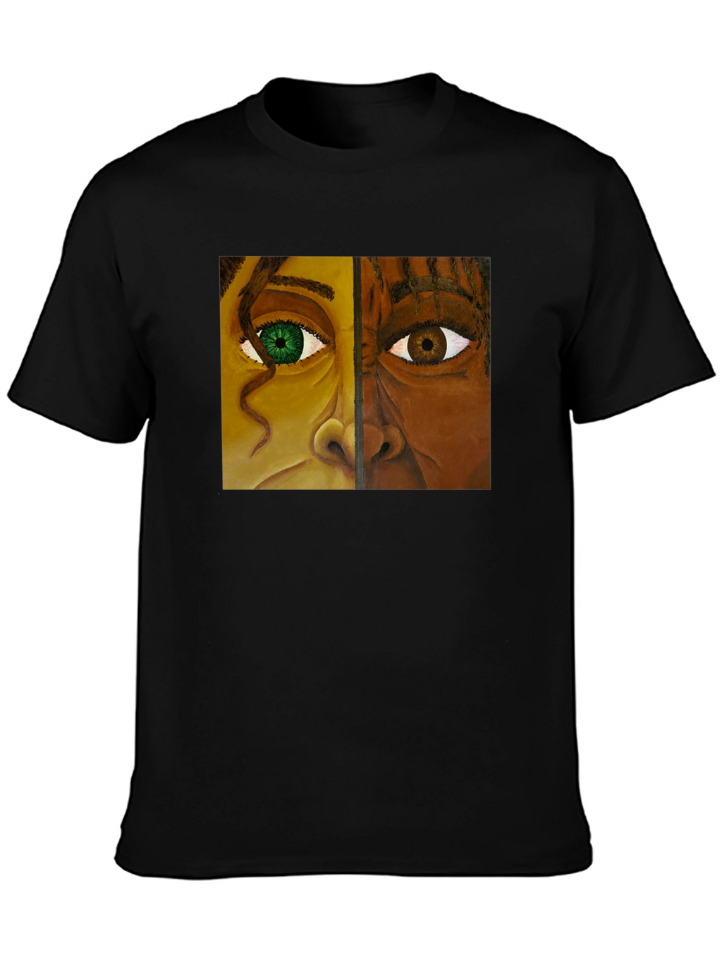 Unique Two-Faced Portrait Graphic Tee