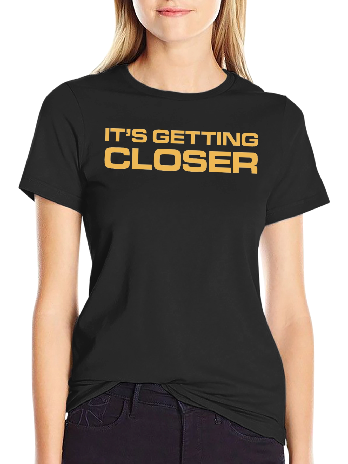 Its Getting Closer Black Graphic Tee