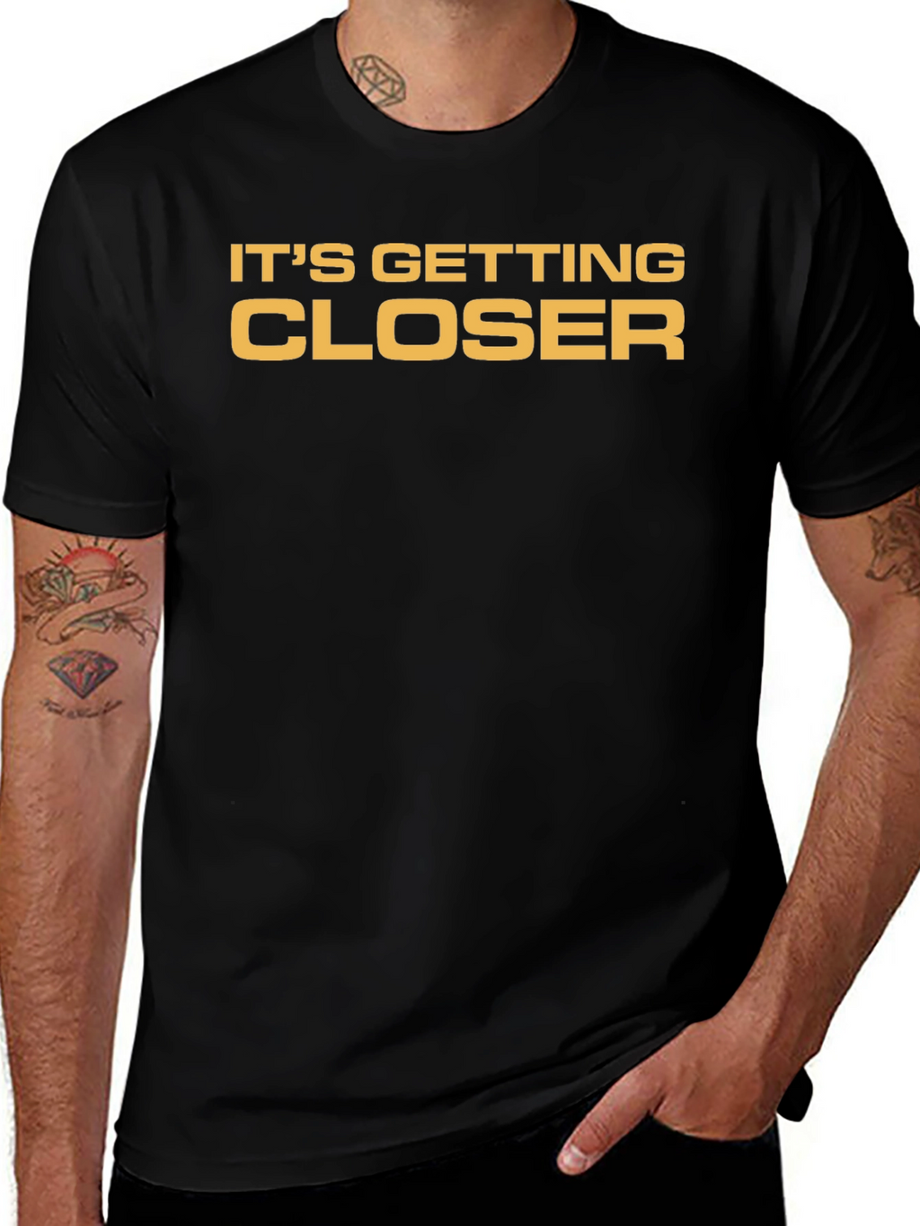 Its Getting Closer Black Graphic Tee