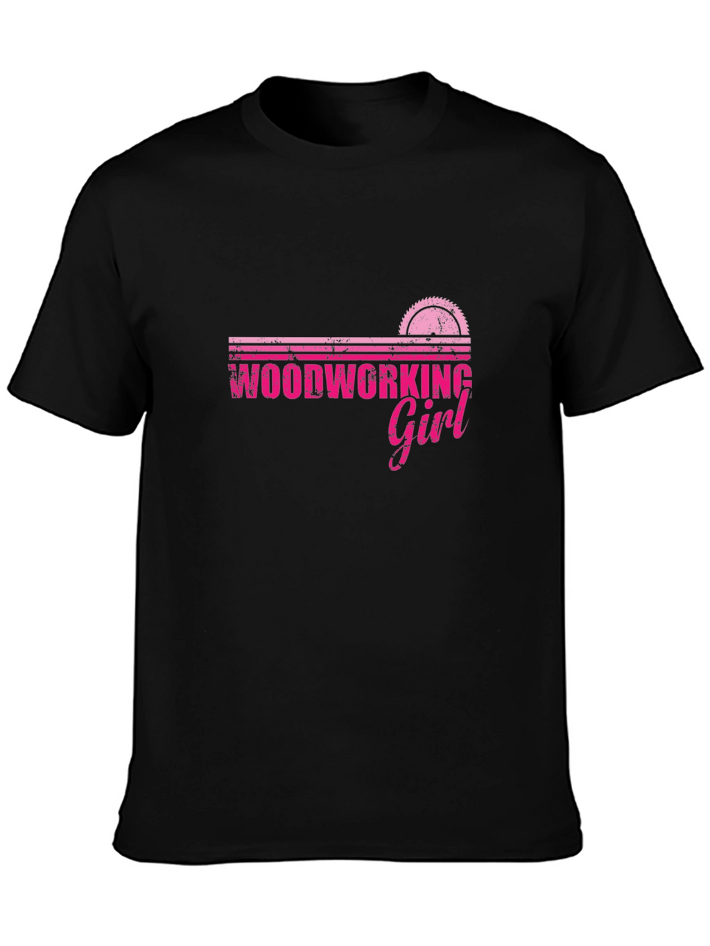 Woodworking Girl T-Shirt - Saw Blade Design