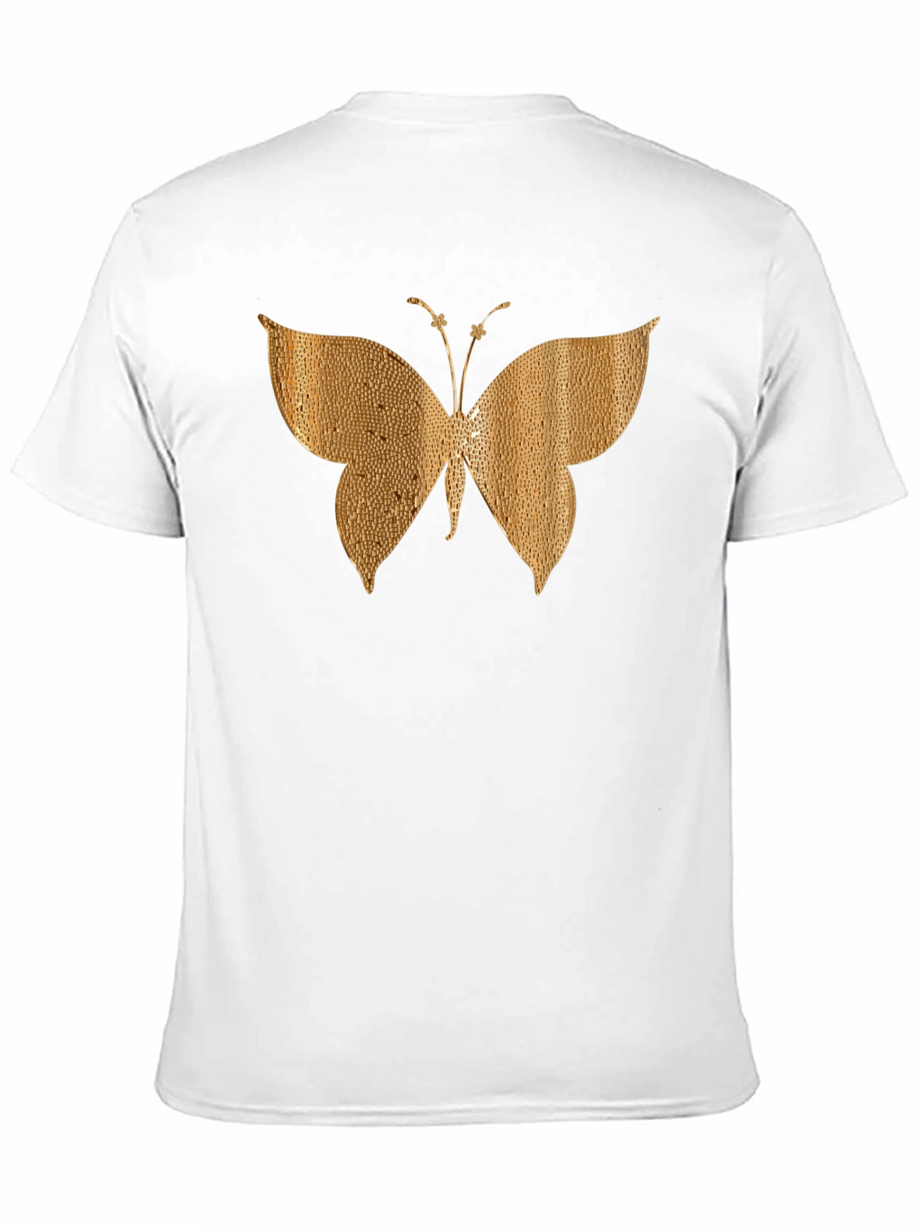Gold Butterfly Graphic Black T-Shirt