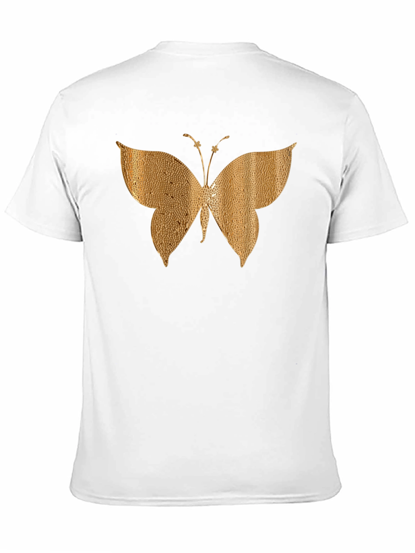 Gold Butterfly Graphic Black T-Shirt