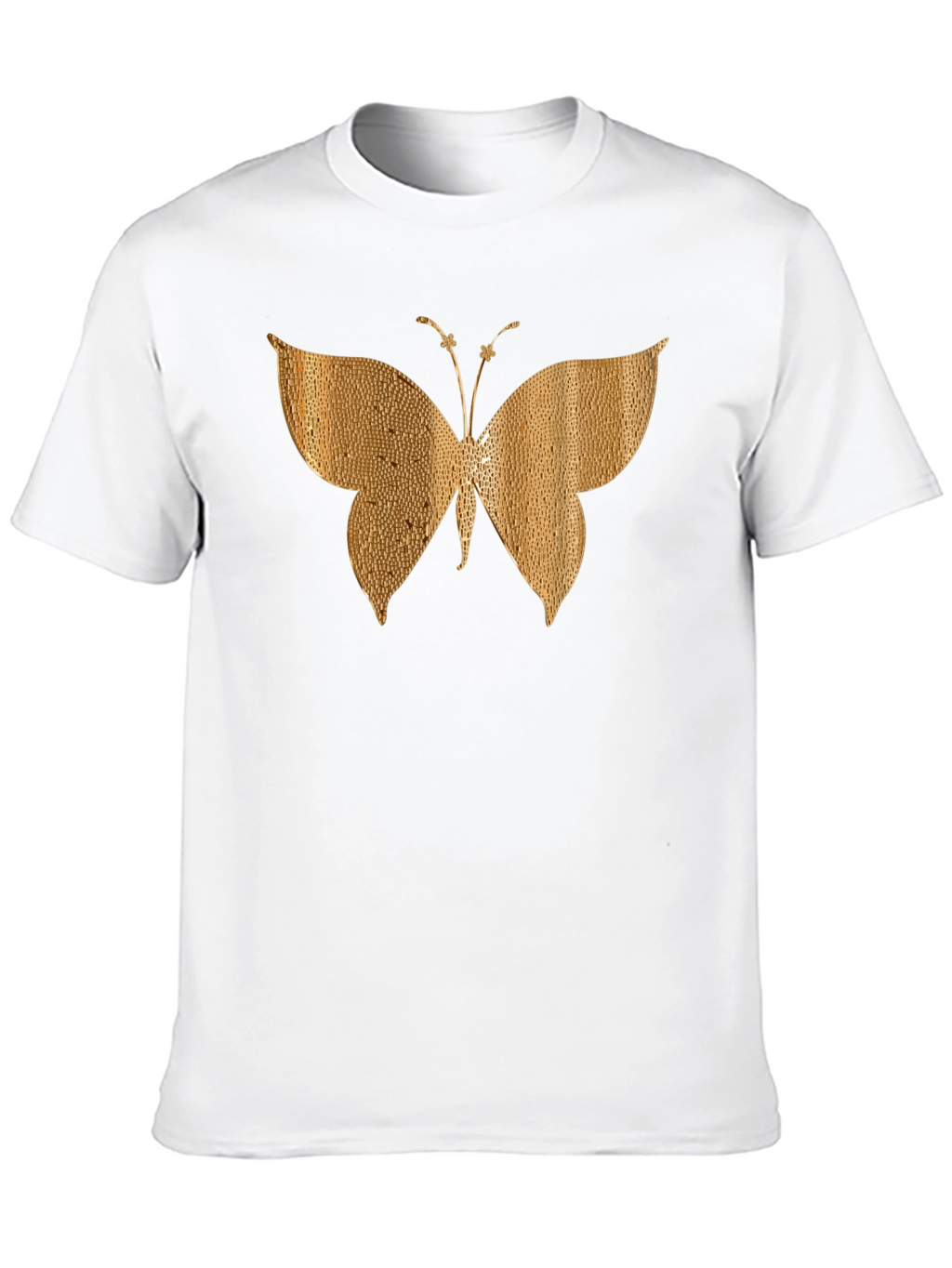 Gold Butterfly Graphic Black T-Shirt