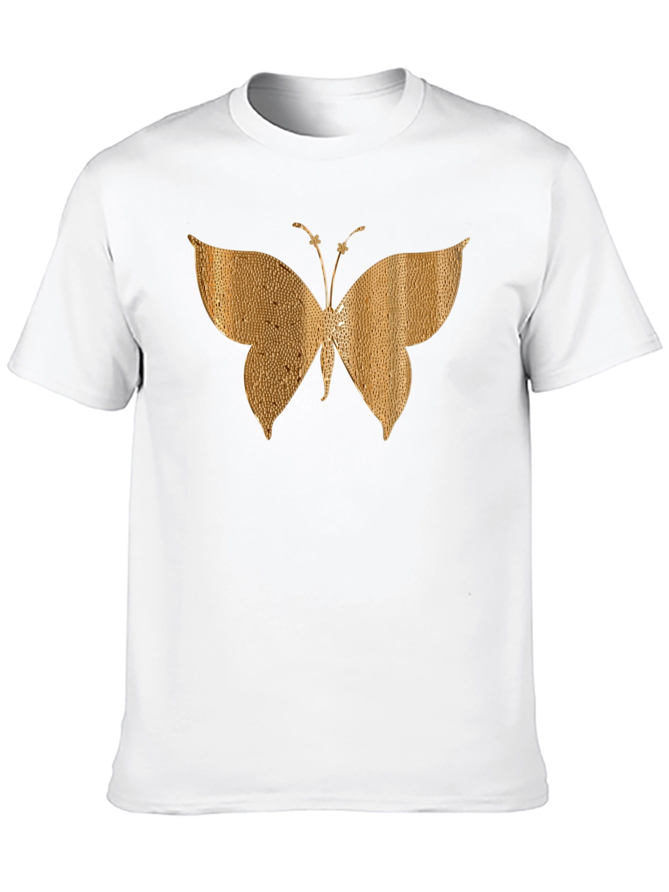 Gold Butterfly Graphic Black T-Shirt