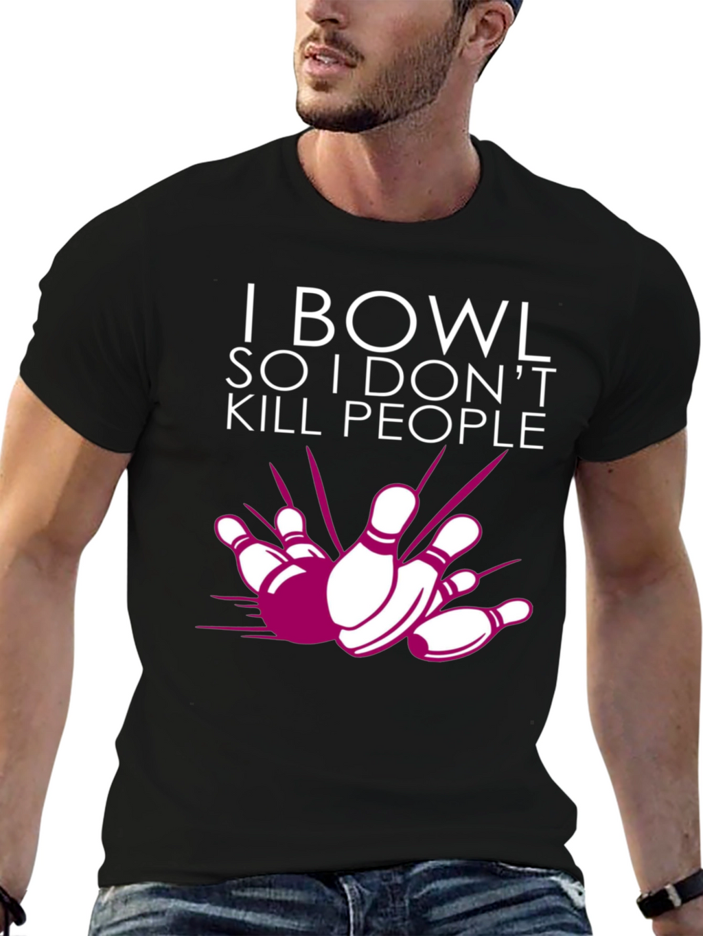 I Bowl So I Dont Kill People Graphic Tee