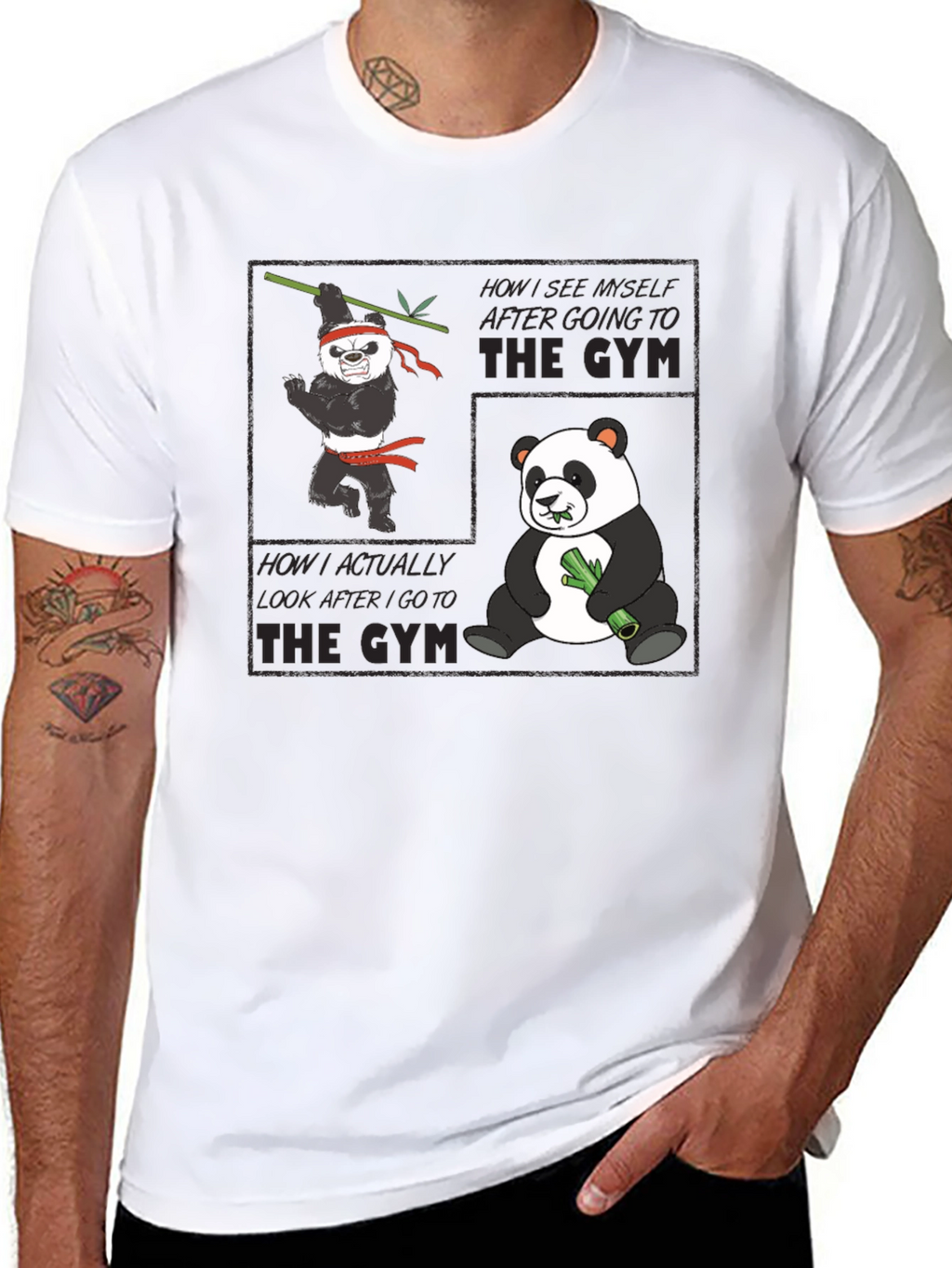 Panda Gym Black T-Shirt
