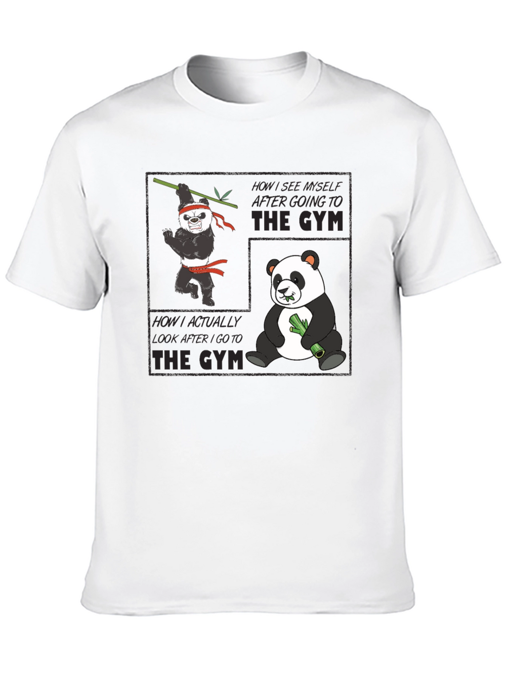 Panda Gym Black T-Shirt
