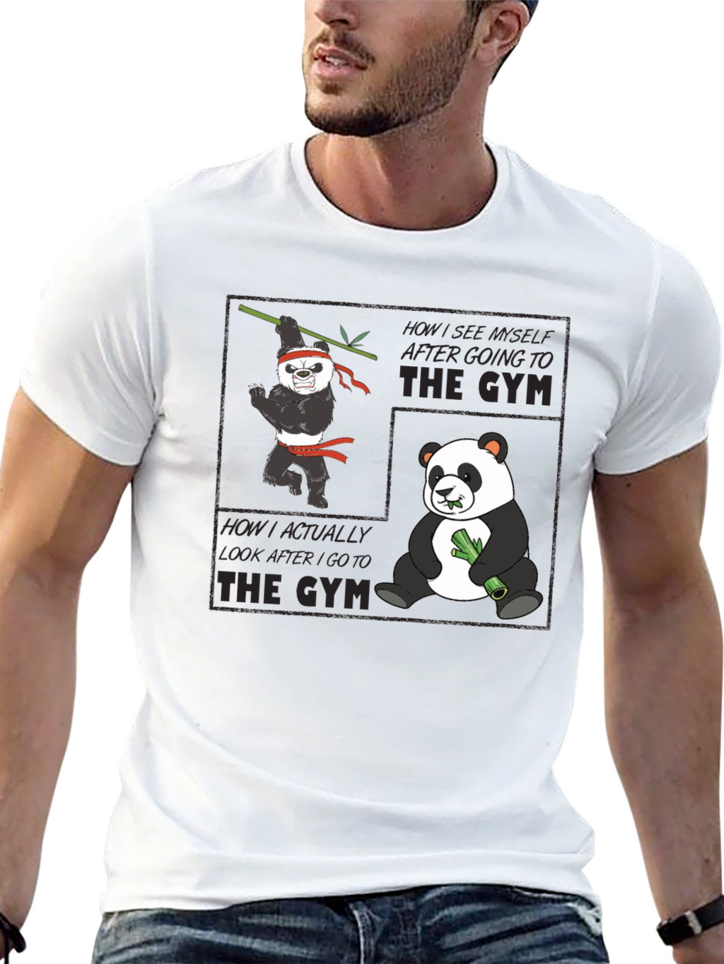 Panda Gym Black T-Shirt