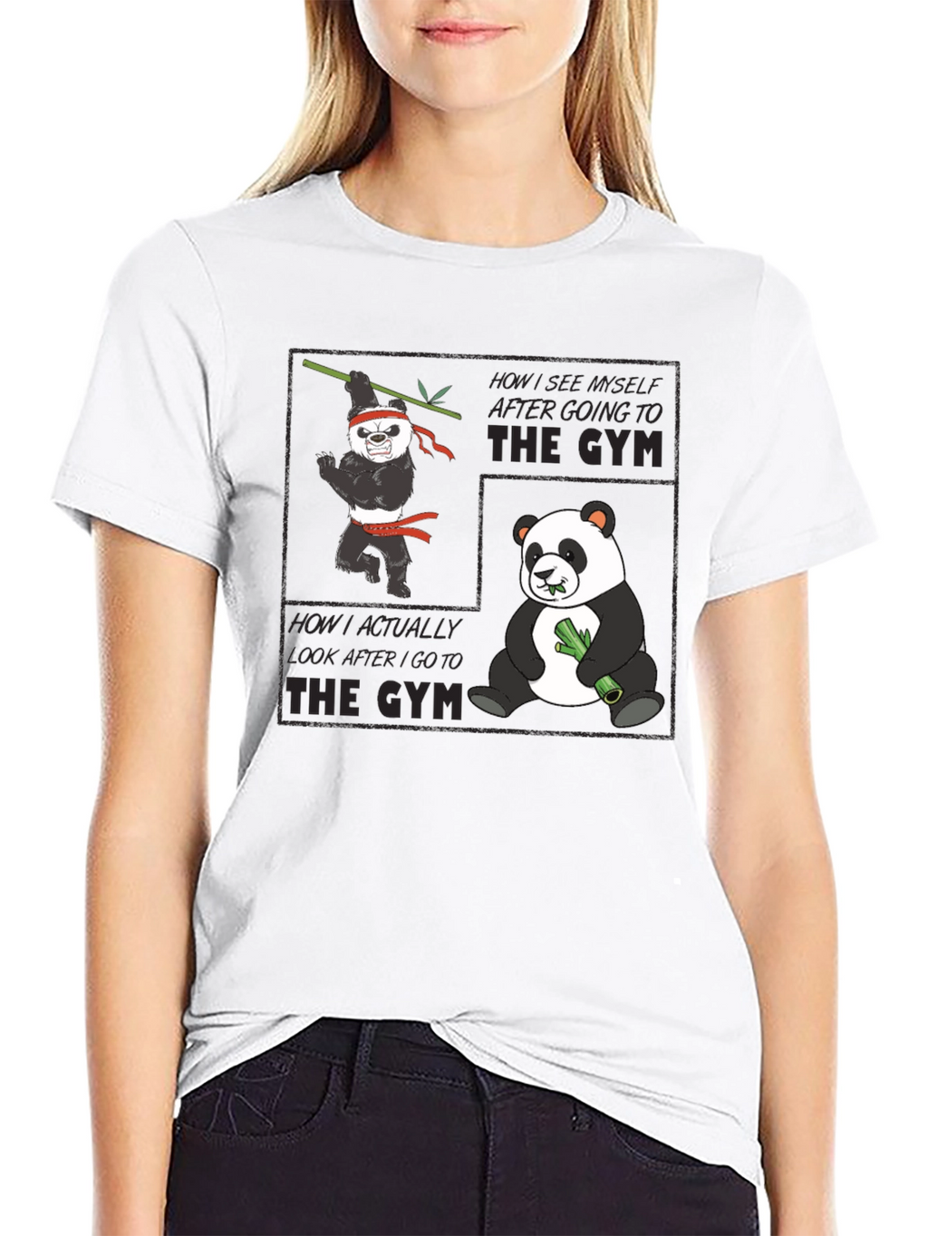 Panda Gym Black T-Shirt