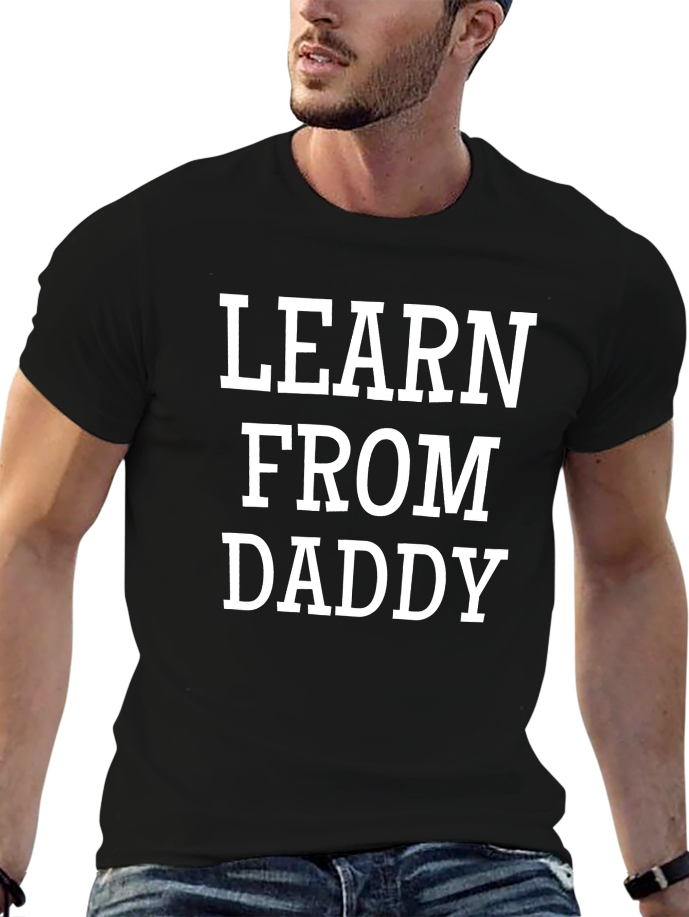 Learn From Daddy Graphic Tee - Black