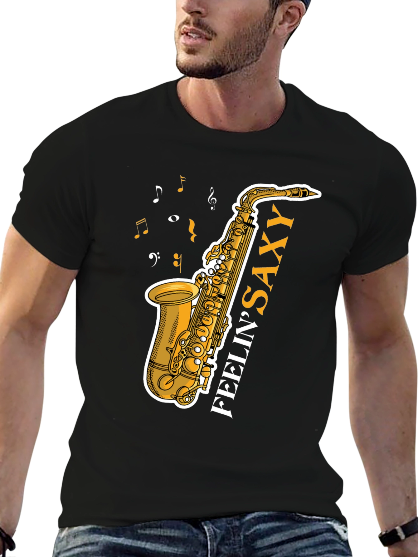 Feelin Saxy T-Shirt: Music Lovers Tee