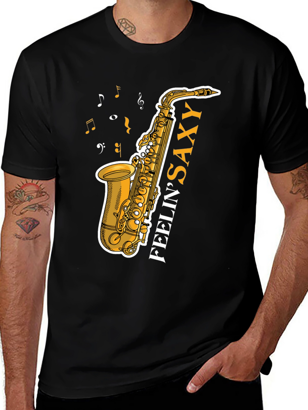 Feelin Saxy T-Shirt: Music Lovers Tee