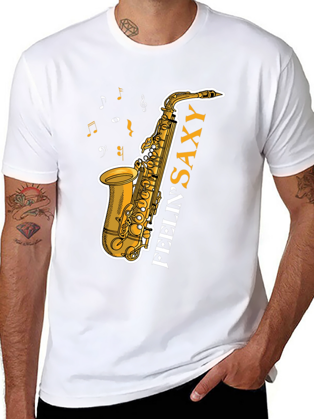Feelin Saxy T-Shirt: Music Lovers Tee