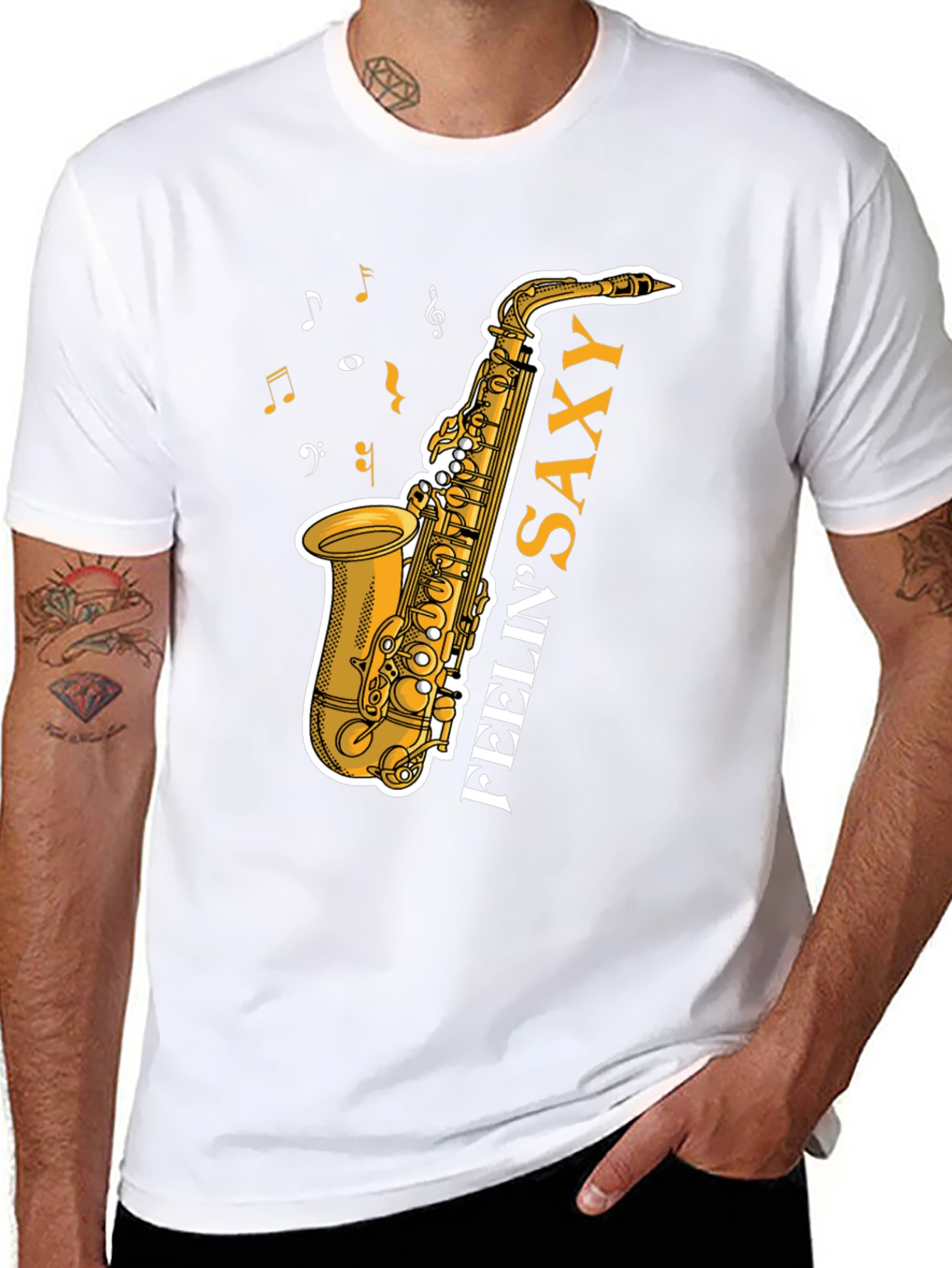Feelin Saxy T-Shirt: Music Lovers Tee