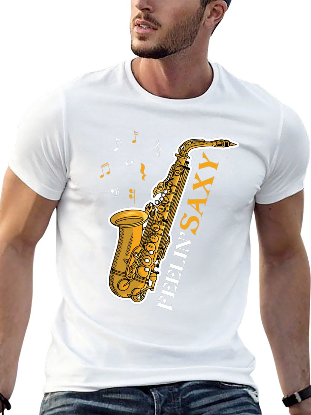 Feelin Saxy T-Shirt: Music Lovers Tee