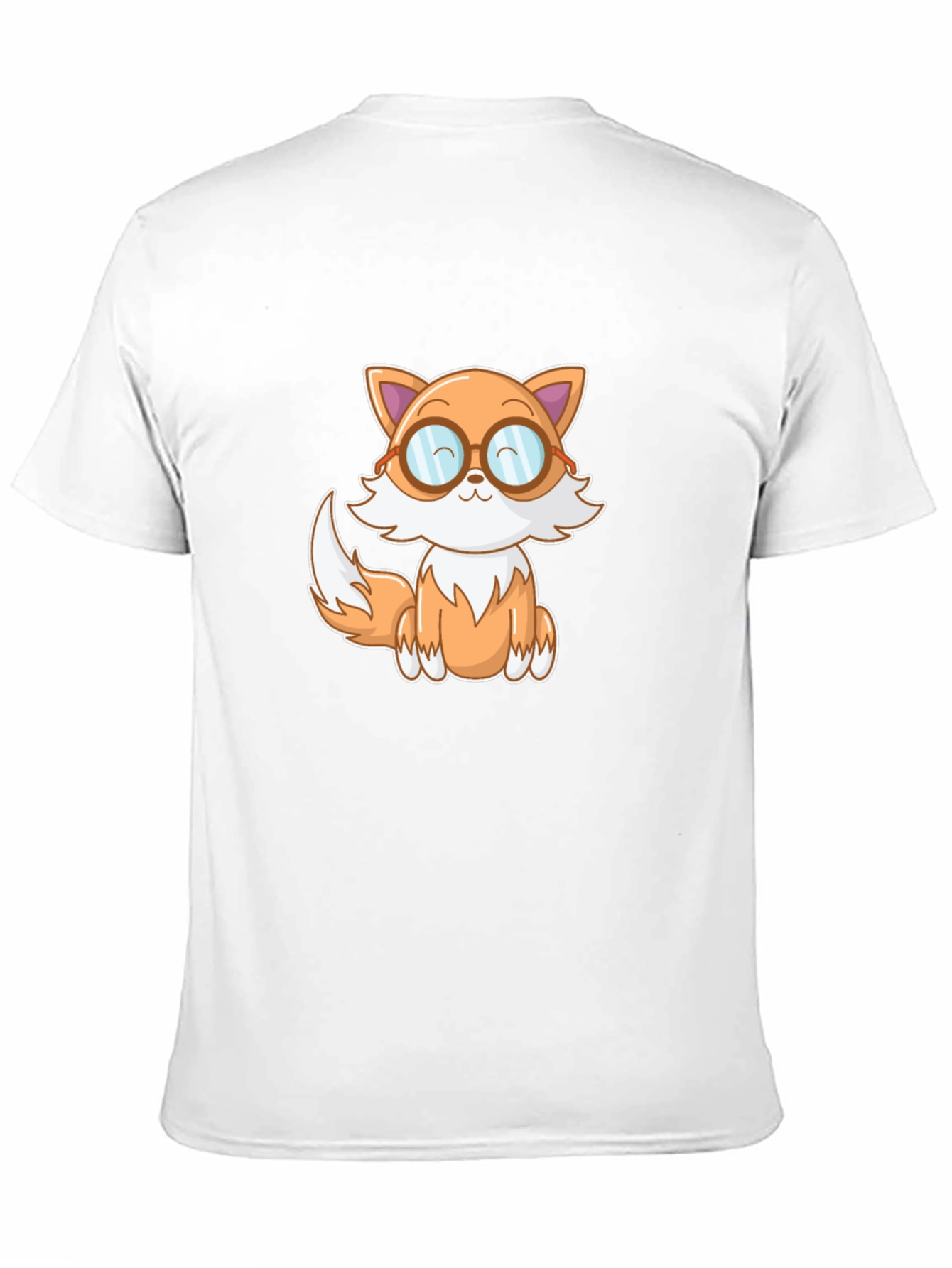 Cute Cartoon Fox T-Shirt - Black