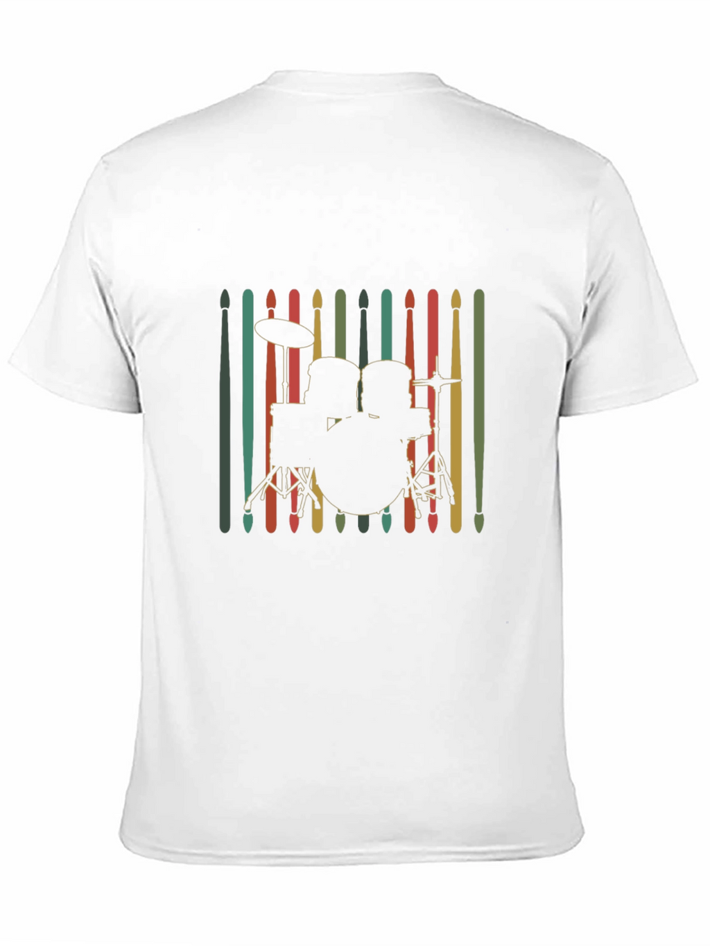 Drum Kit Silhouette Tee - Retro Music Lover Shirt