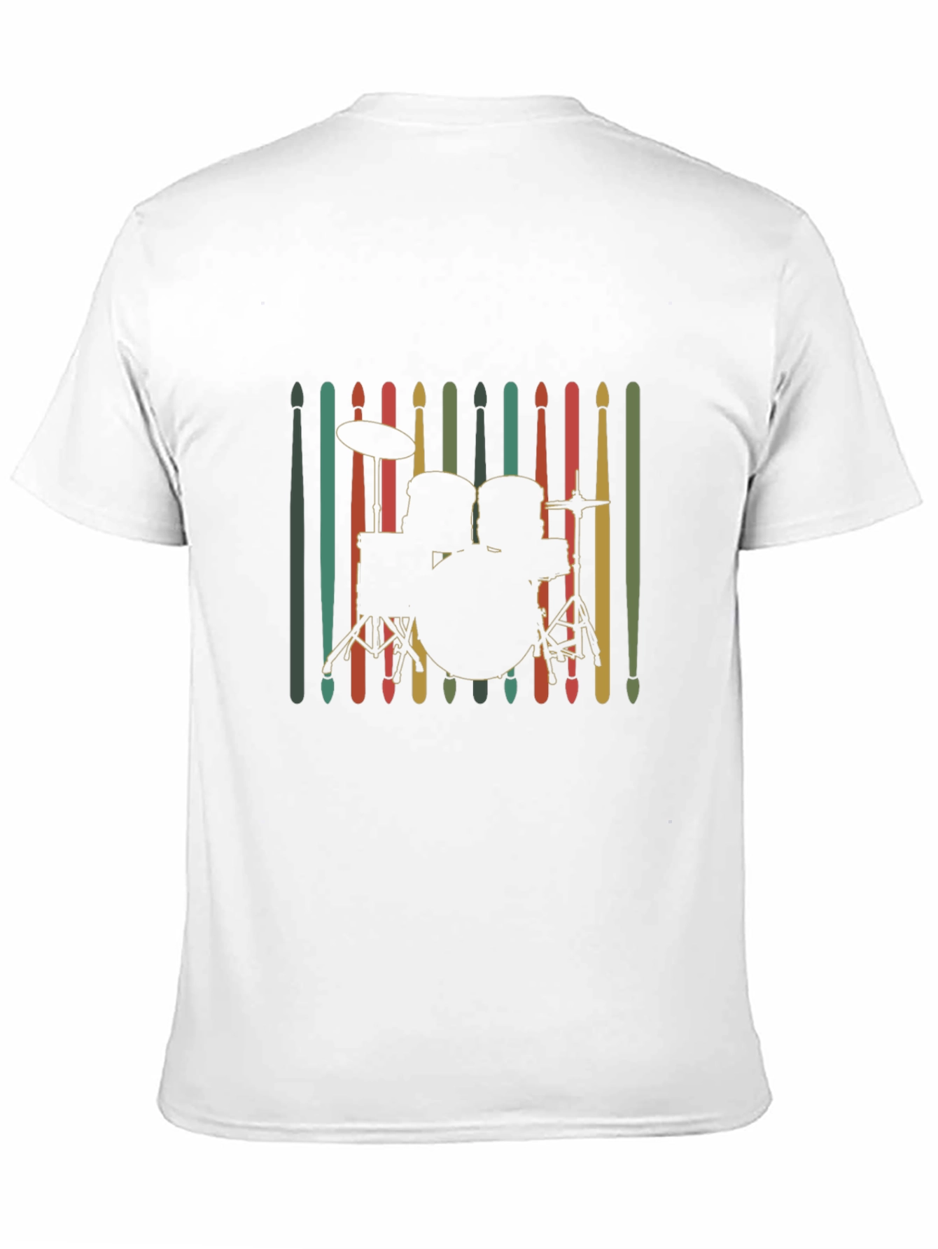 Drum Kit Silhouette Tee - Retro Music Lover Shirt