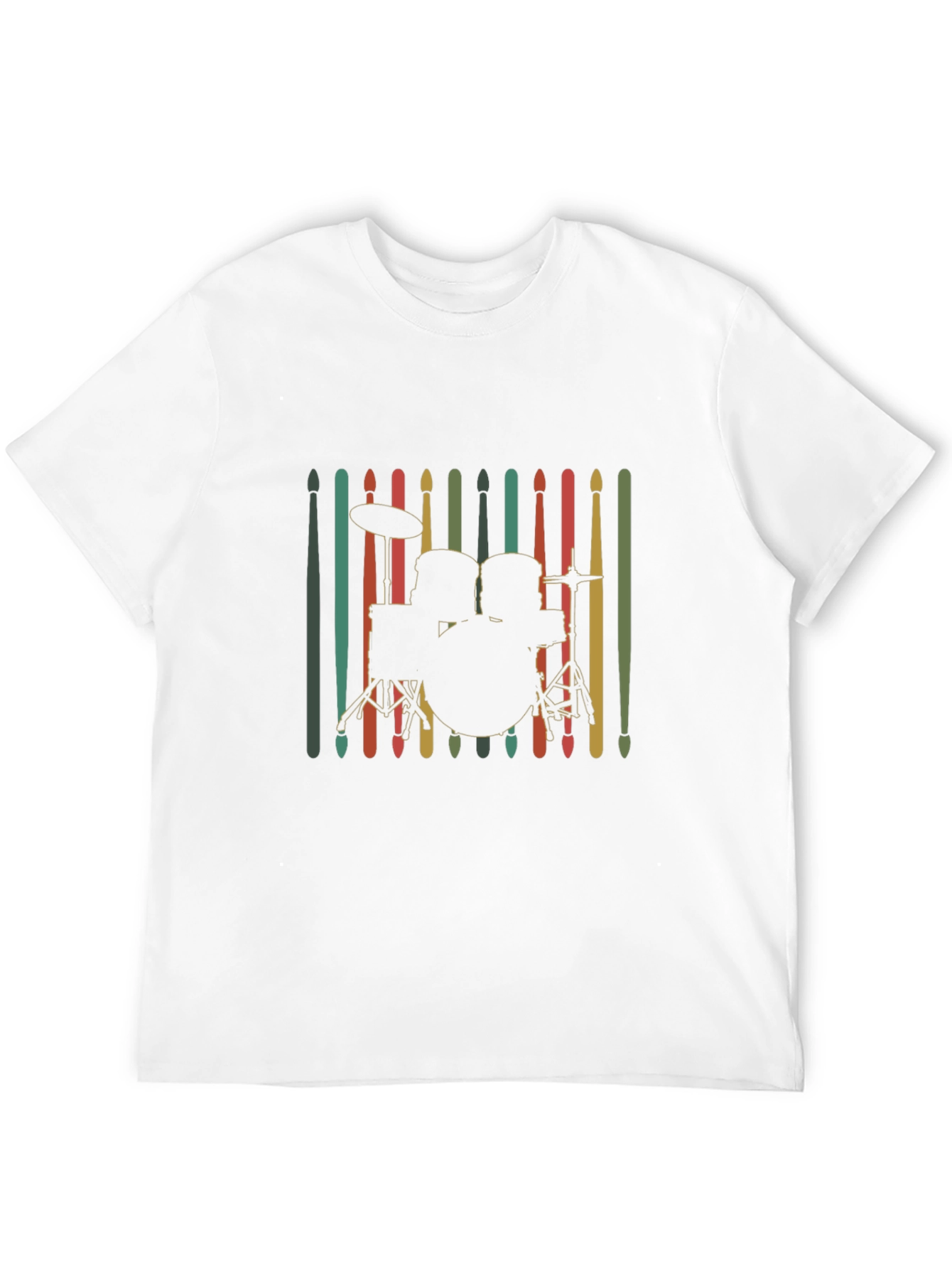 Drum Kit Silhouette Tee - Retro Music Lover Shirt