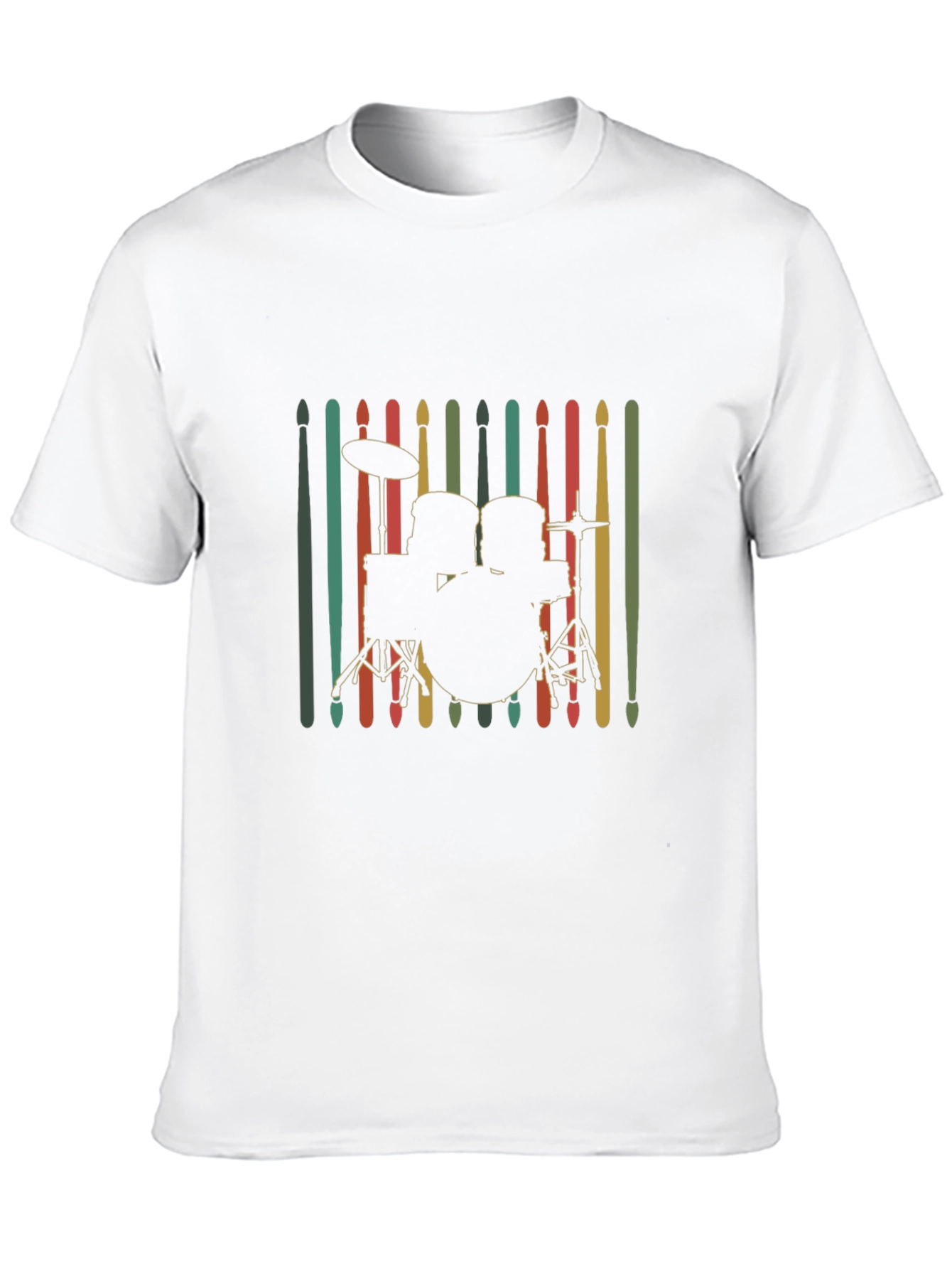 Drum Kit Silhouette Tee - Retro Music Lover Shirt