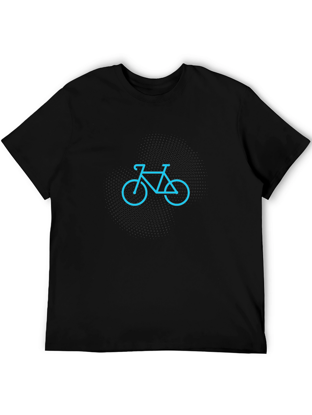 Mens Black T-Shirt with Bicycle Design