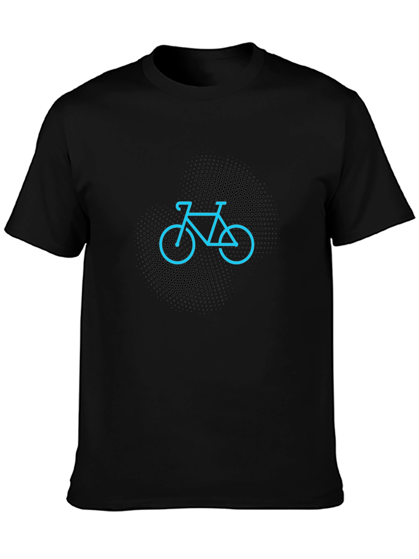 Mens Black T-Shirt with Bicycle Design