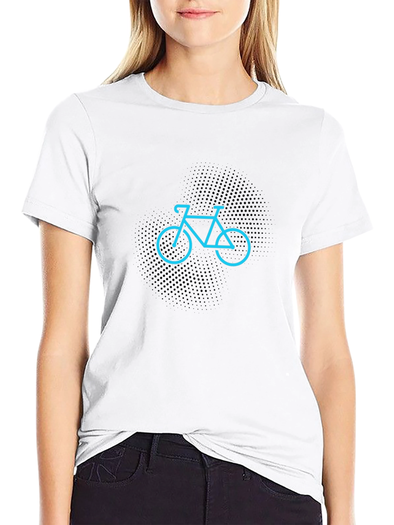 Mens Black T-Shirt with Bicycle Design