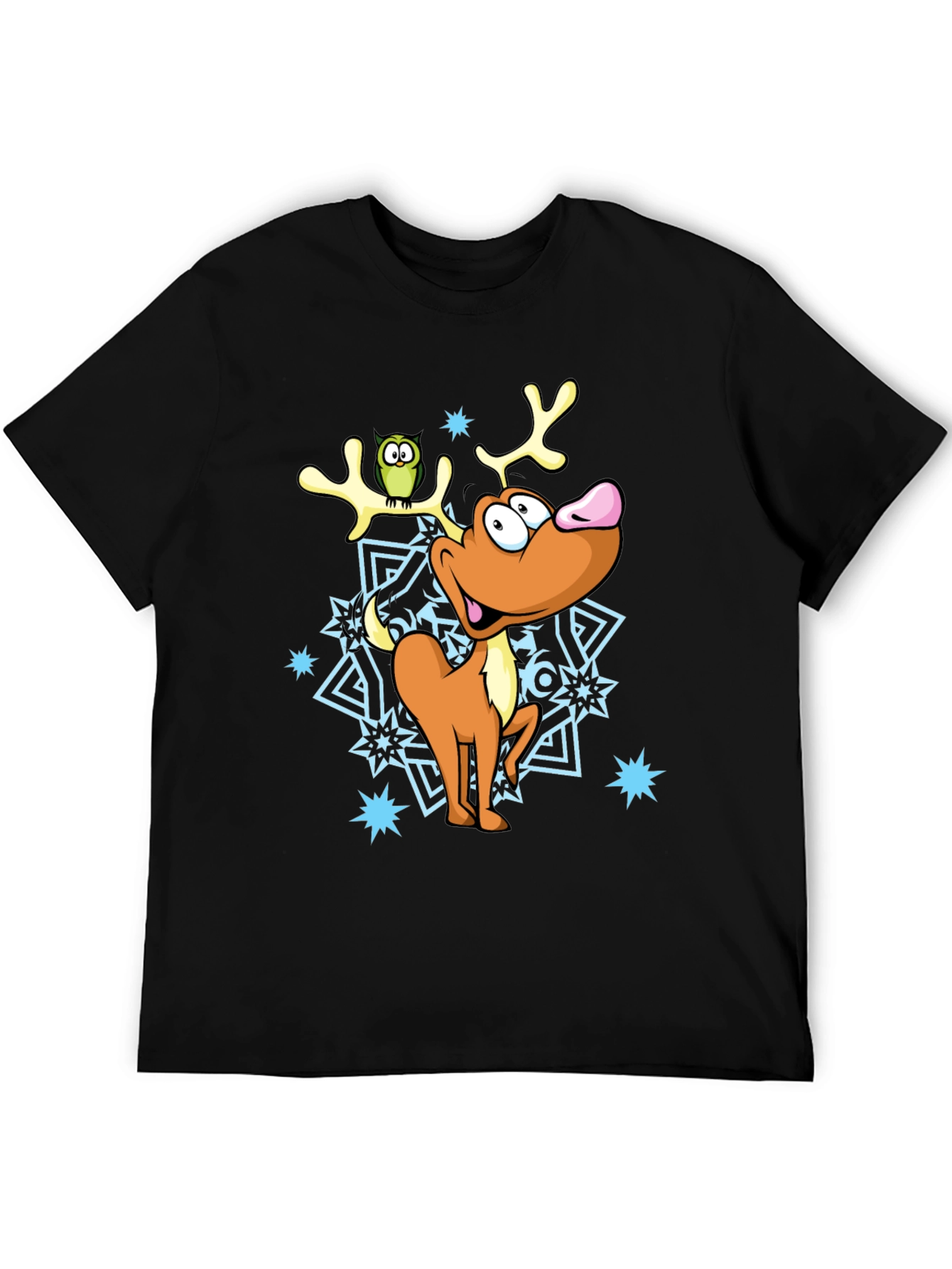 Festive Reindeer Graphic Tee - Holiday Cheer