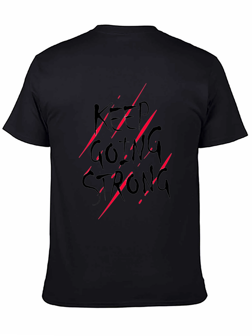 Keep Going Strong Graphic Print Tee - Black