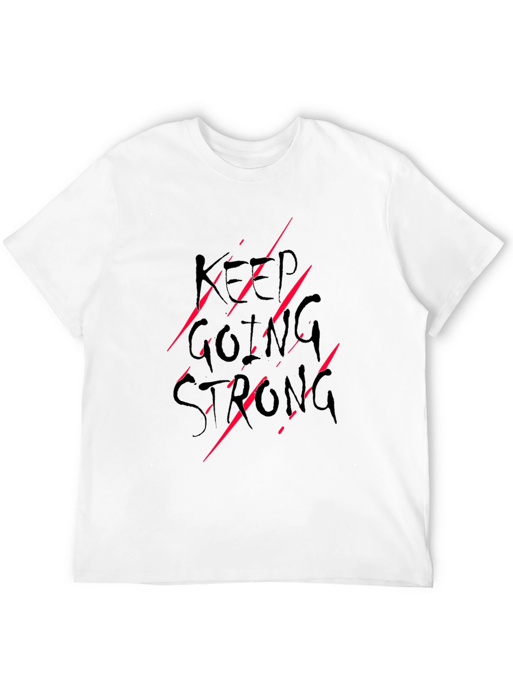 Keep Going Strong Graphic Print Tee - Black
