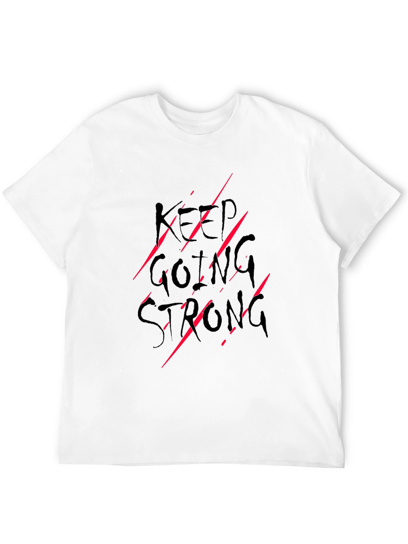 Keep Going Strong Graphic Print Tee - Black