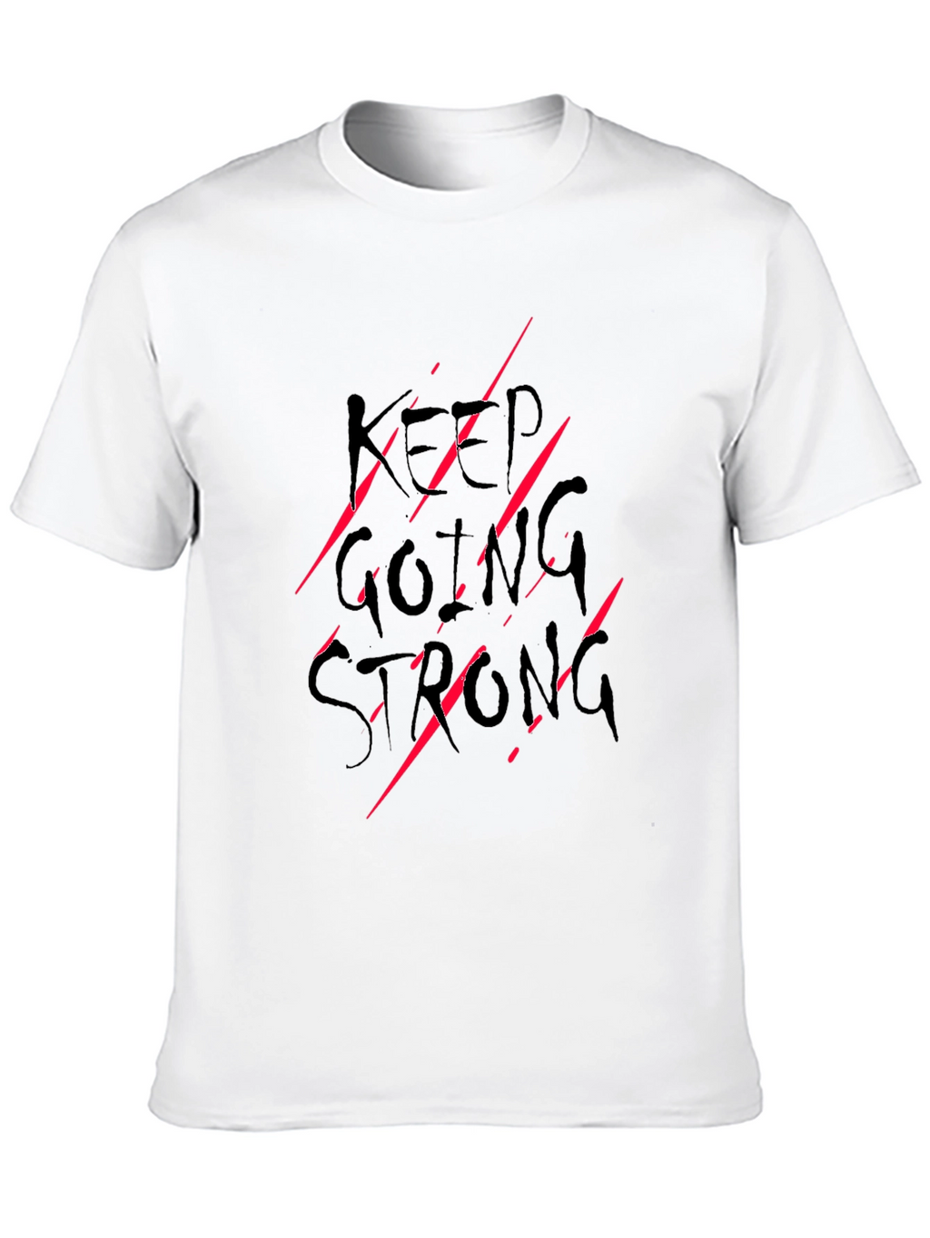 Keep Going Strong Graphic Print Tee - Black
