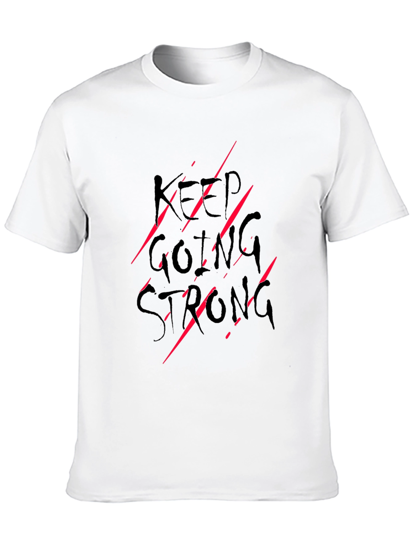 Keep Going Strong Graphic Print Tee - Black
