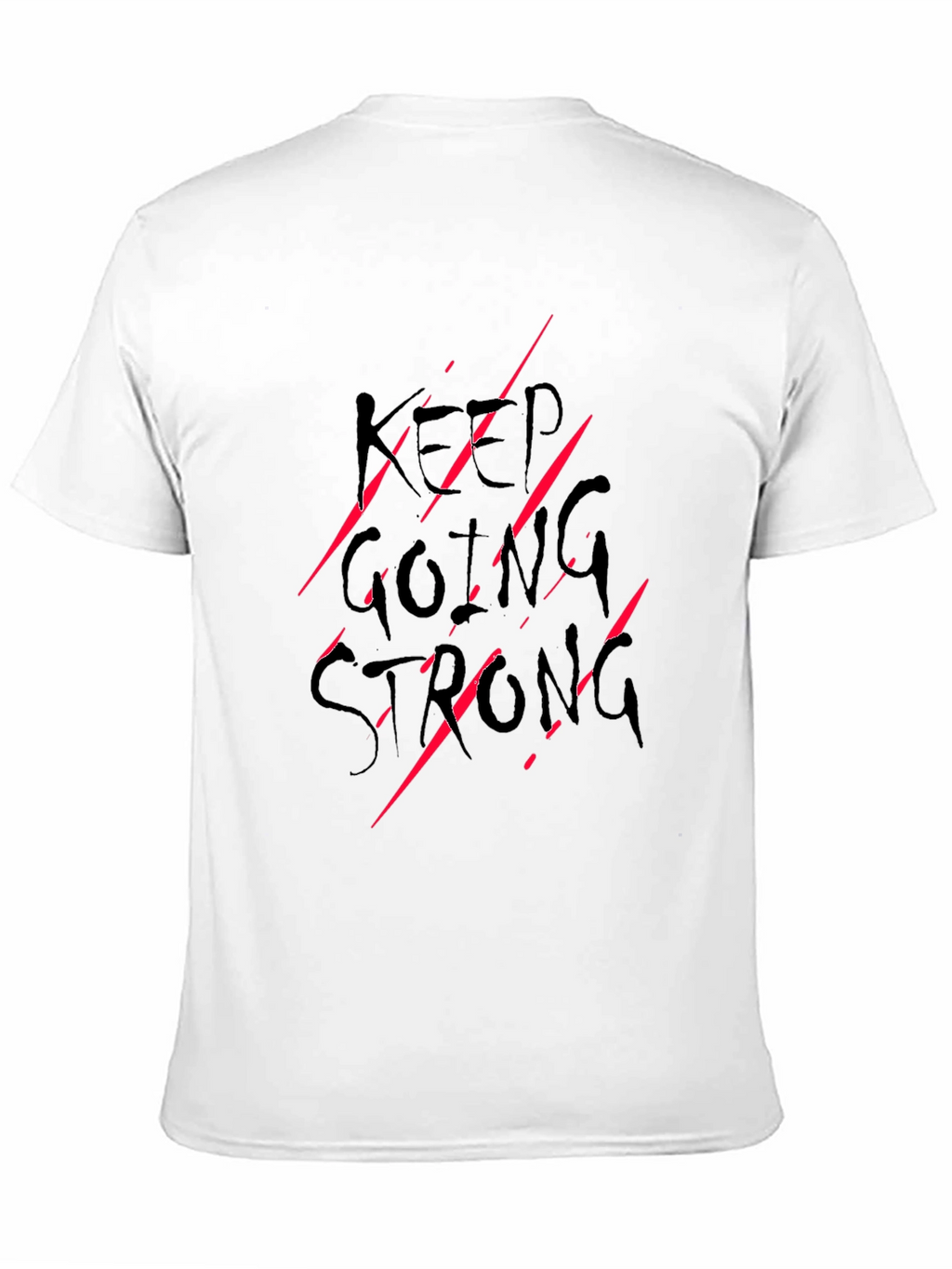 Keep Going Strong Graphic Print Tee - Black